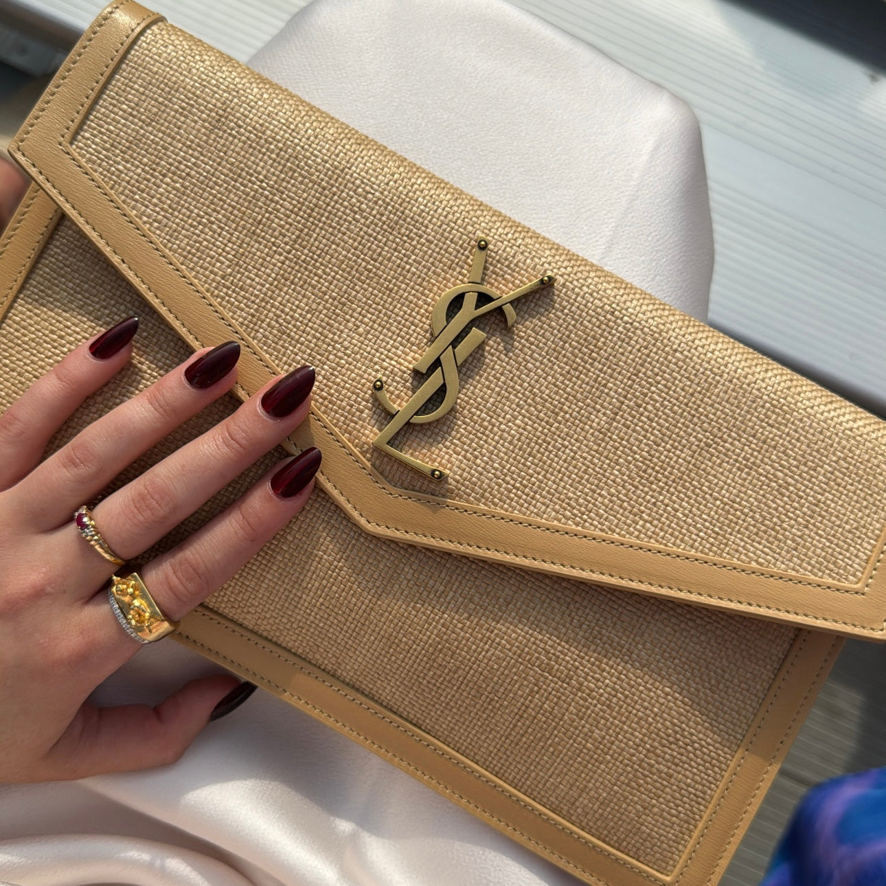 Clutch Bags Saint Laurent Uptown Pouch Latte Sale Ysl Uptown Pouch