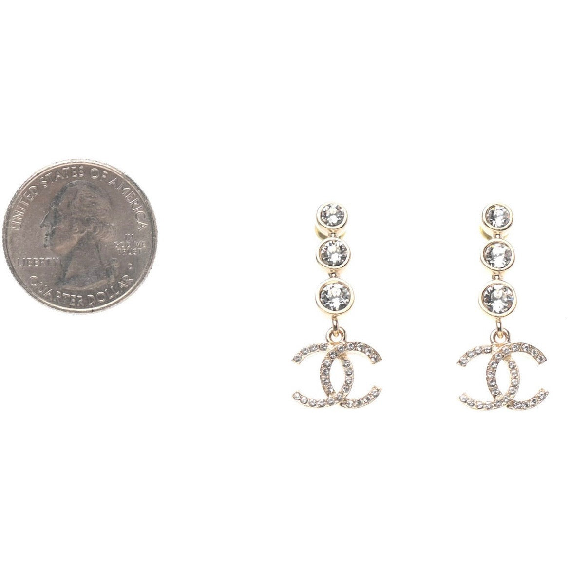 Chanel retailer earrings with rhinestones