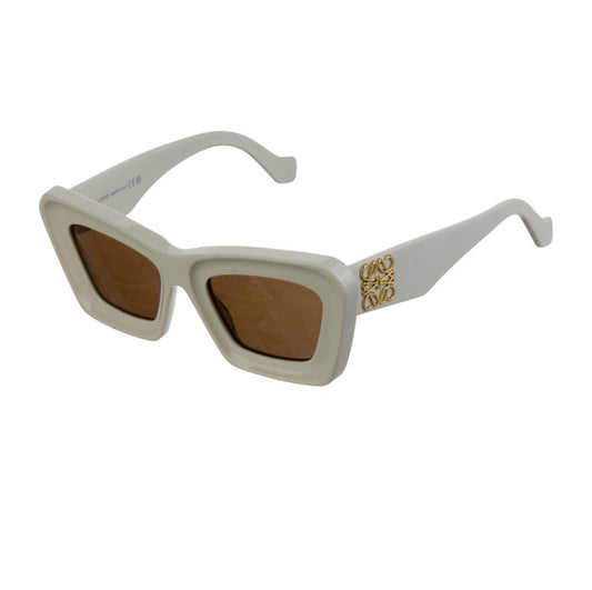 LOEWE Oversize Anagram White Cat Eye 55mm Sunglasses LW40145I