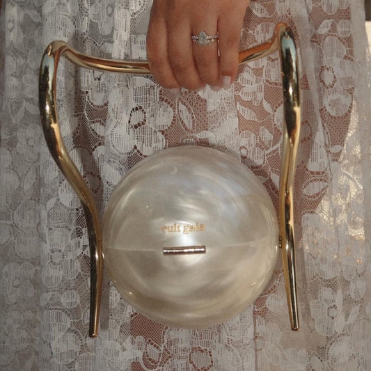 Cult Gaia Ivory Pearl Acrylic Top Handle Bag