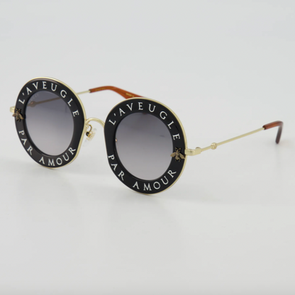 Gucci L'Avegule Par Amour GG0113S Sunglasses in Black Resin
