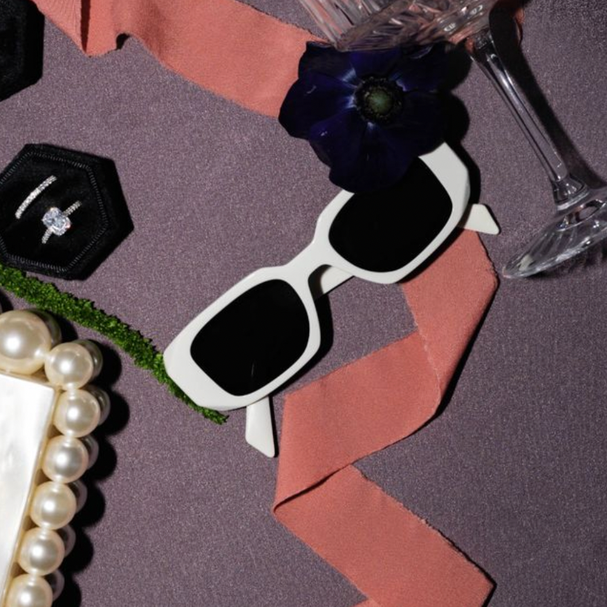 Rent 517 Prada White 17WS Sunglasses for 75