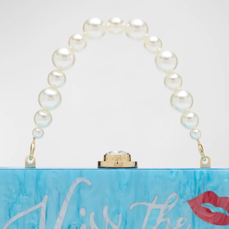 Sophia Webster Cleo Kiss the Bride Blue Clutch Bag